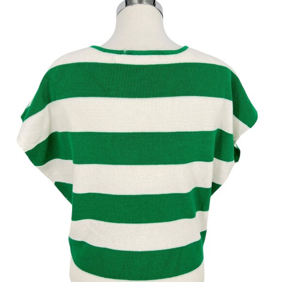 Cyrus Striped Sleeveless Knit Sweater Top White Green Size Small - Picture 5 of 8